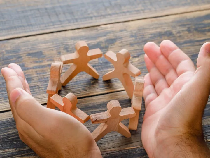 Business success concept on wooden table top