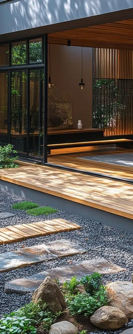 Tranquil Outdoor Courtyard with Contemporary Architectural E
