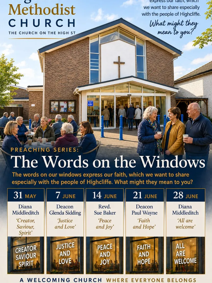 Highcliffe Methodist Church Words On Window