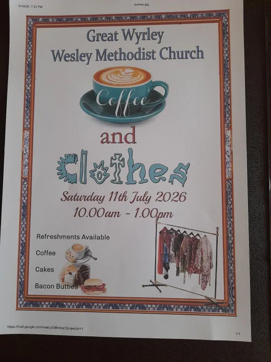 Great Wyrley Wesley: Coffee & Clothes