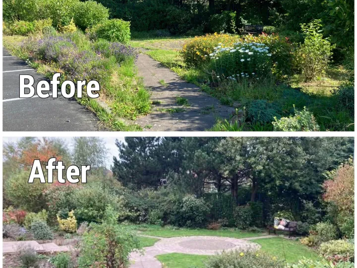 Before and After Peace Garden