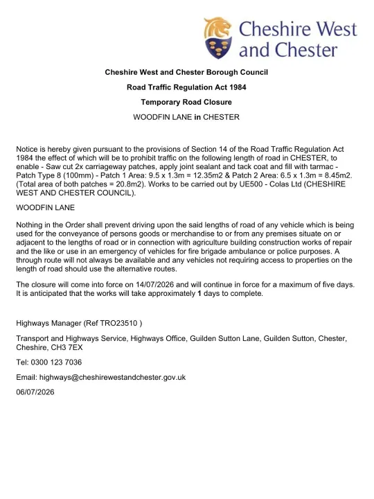 Woodsfin Lane Closure 02