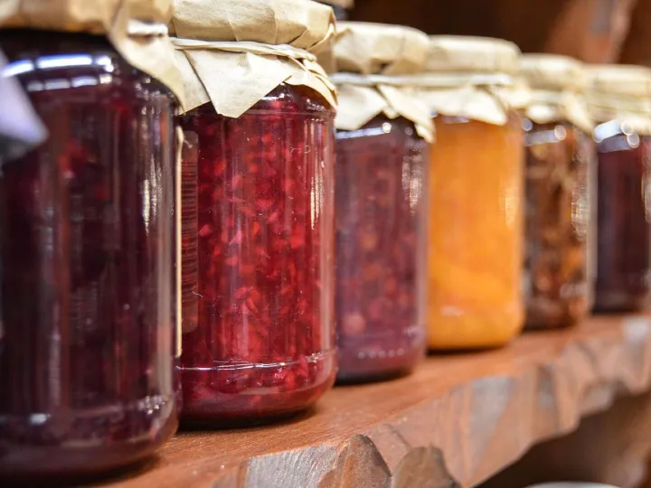 Jam, fruit, jars, fruit jams, fruit preserves