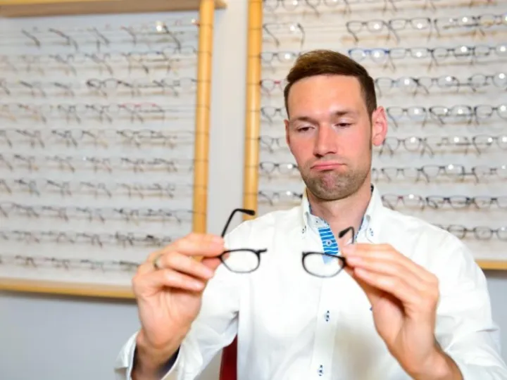 Broken glasses being repaired