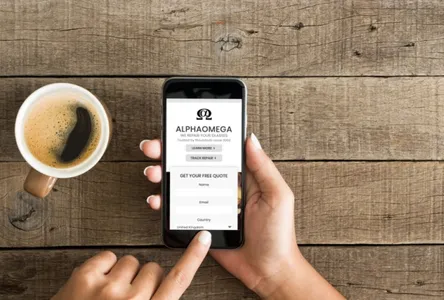 AlphaOmega Glasses Repair website on mobile phone