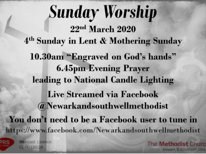 Sunday worship 22nd March &ndash; poster