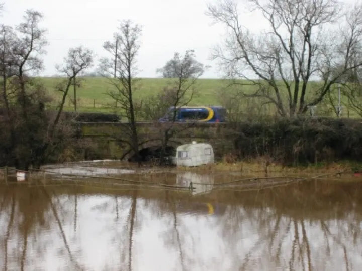 River Weaver flood A525 bridge