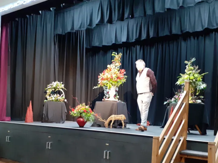 Christmas arrangements on stage