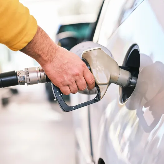 Filling car with petrol