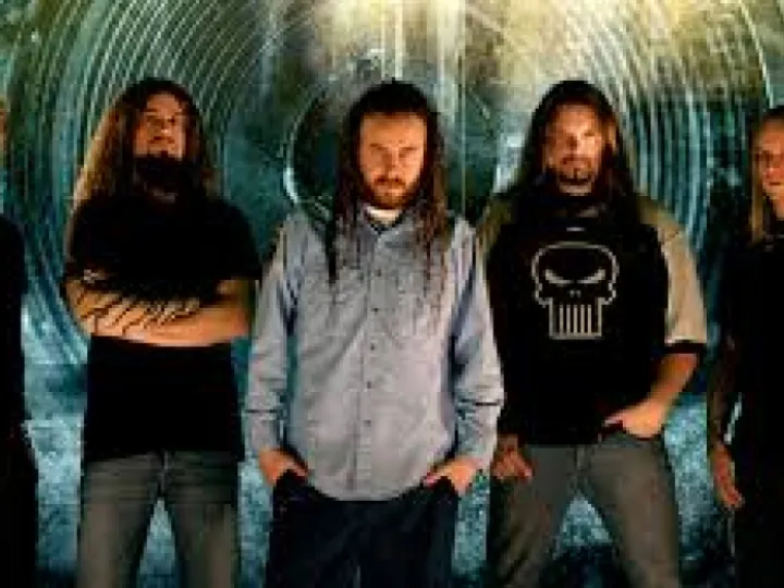 In flames