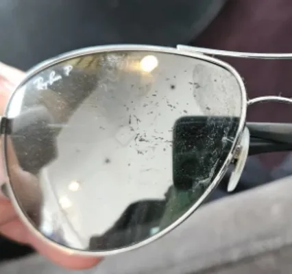 Scratched lens on Ray-ban sunglasses