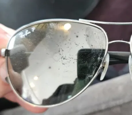 Scratched lens on Ray-ban sunglasses