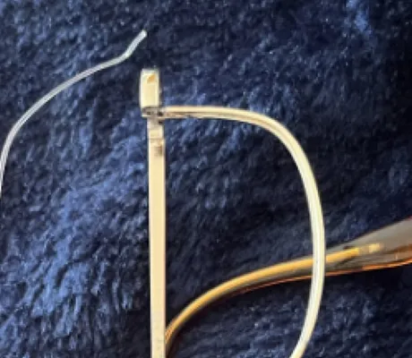 Broken metal eyewear frame