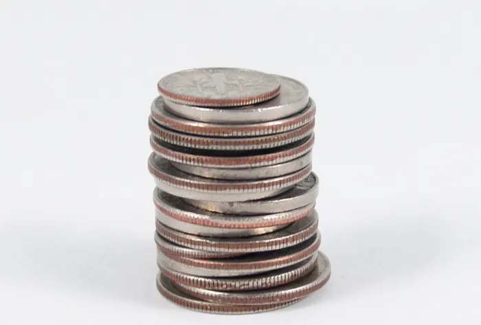 Coins stacked
