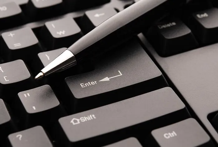 Keyboard, pen, plan