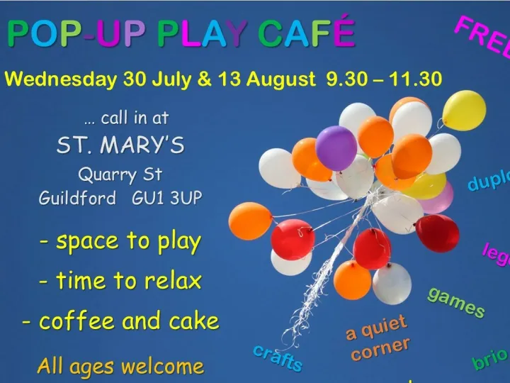 Pop-Up Play Cafe July 2025