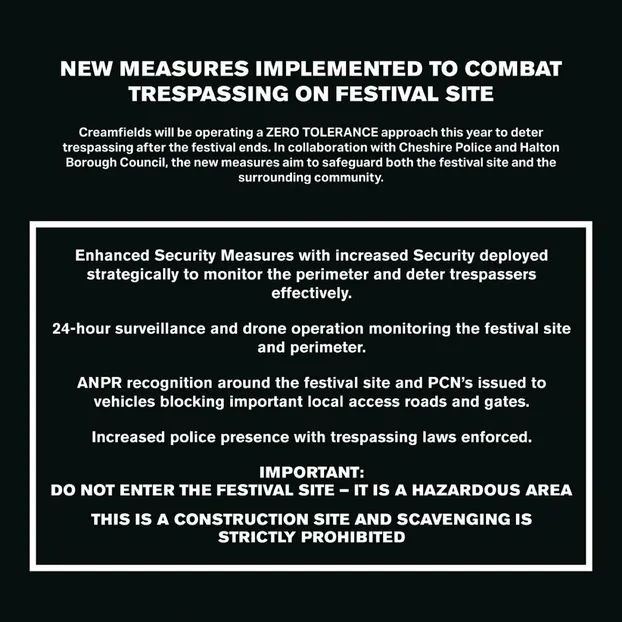 Creamfields – Trespassing Measures