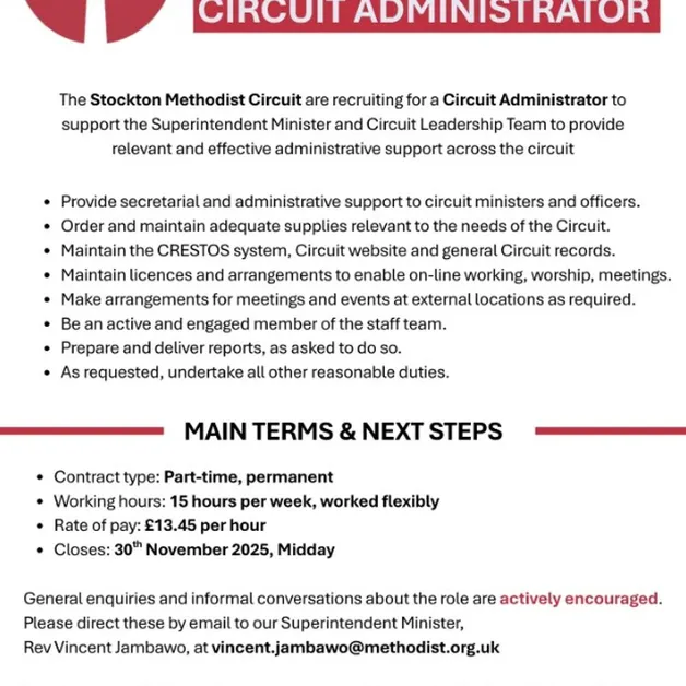 Stockton Administrator Advert 30.11.2025