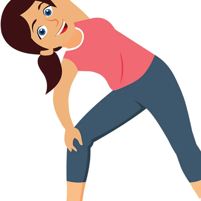 Girl-Perfroming-Stretching-Exercise-Clipart