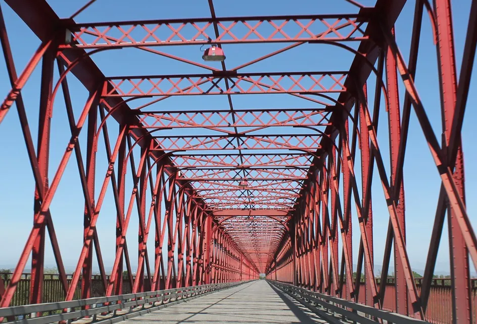 Steel bridge painted red