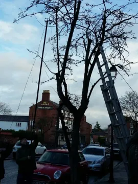 Tavin High St Decorations come down (1)