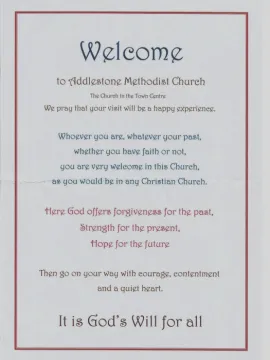 Welcome notice