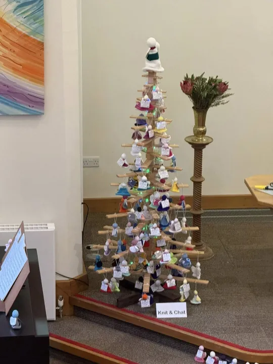 2025 Christmas tree with knitted angels