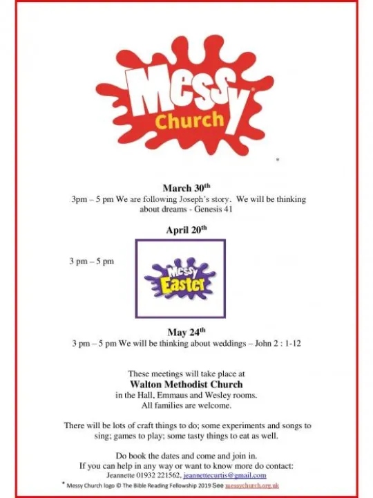 Walton Messy Church March &ndash; May 2019