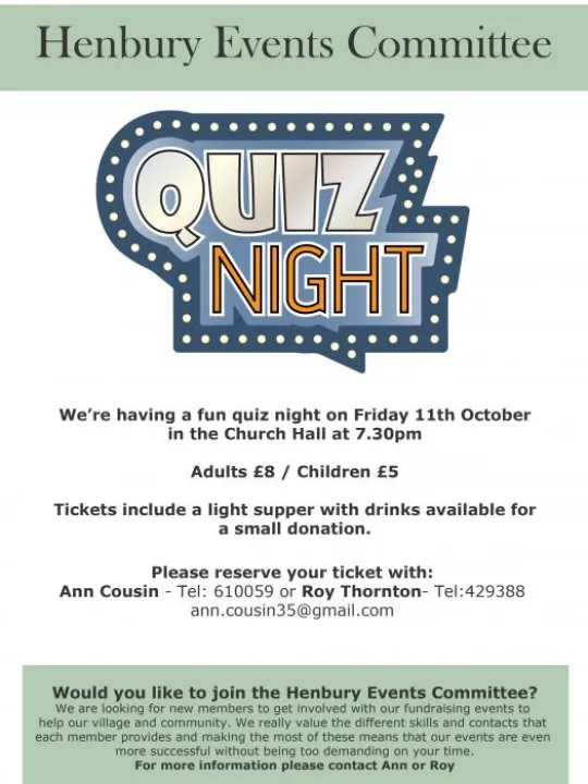 Henbury Quiz Night Poster19