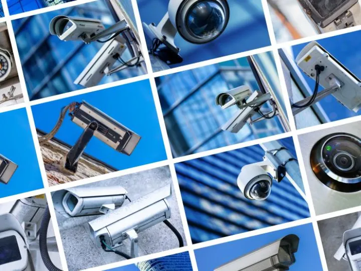 Security camera and urban video collage