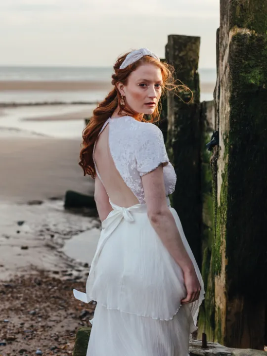 Finsbury sequin t shirt back view dramatic cut away cool P