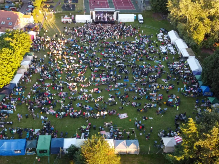Aerial View Of The Abba Reunion Tribute Show Performing
