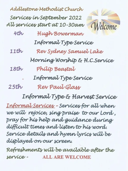 Services in September 2022 – informal note