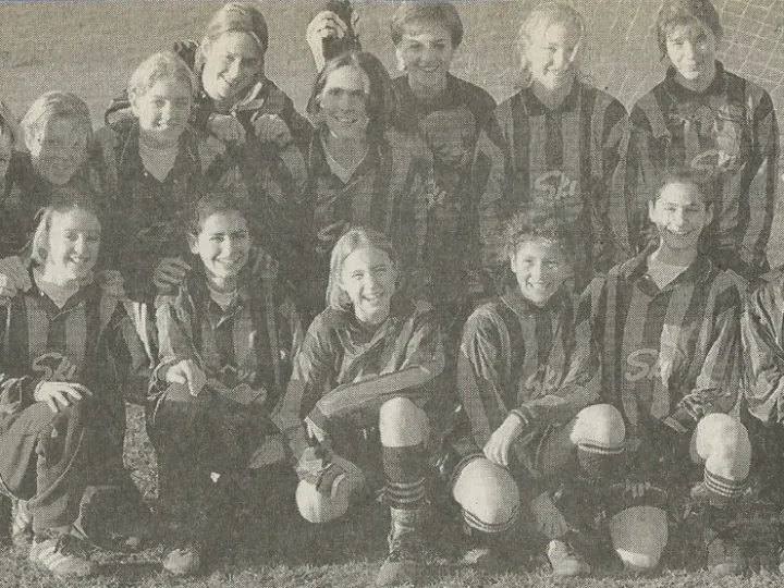 THR THS Winning Cheshire U16 Girls Football Dec 1996 PhotoScan