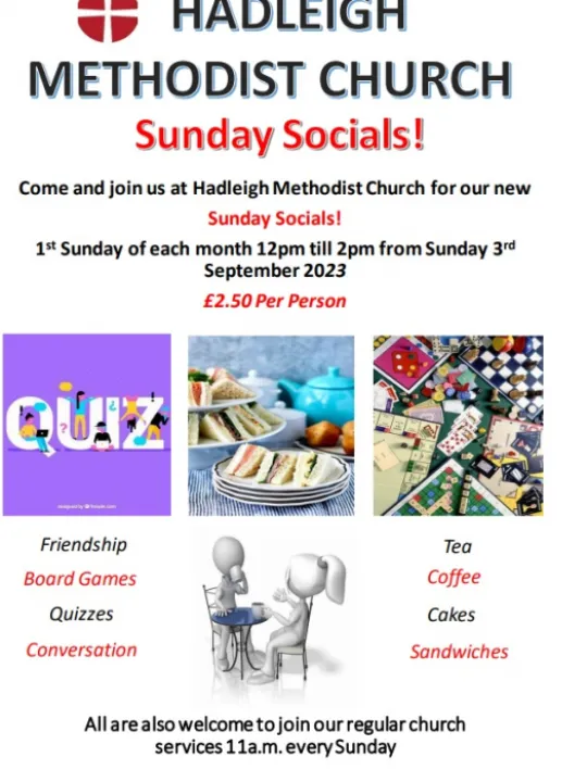 Hadleigh Sunday Socials from Sept 2023