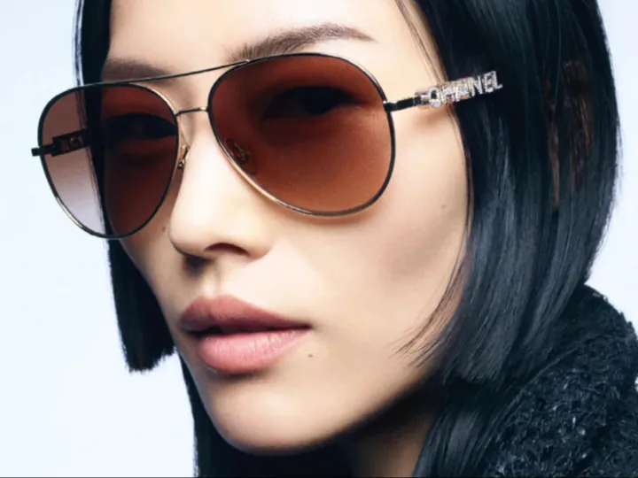 Woman wearing Chanel sunglasses