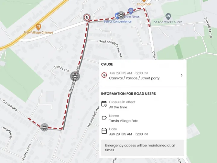 Tarvin Summer Fete 2024 Road Closure