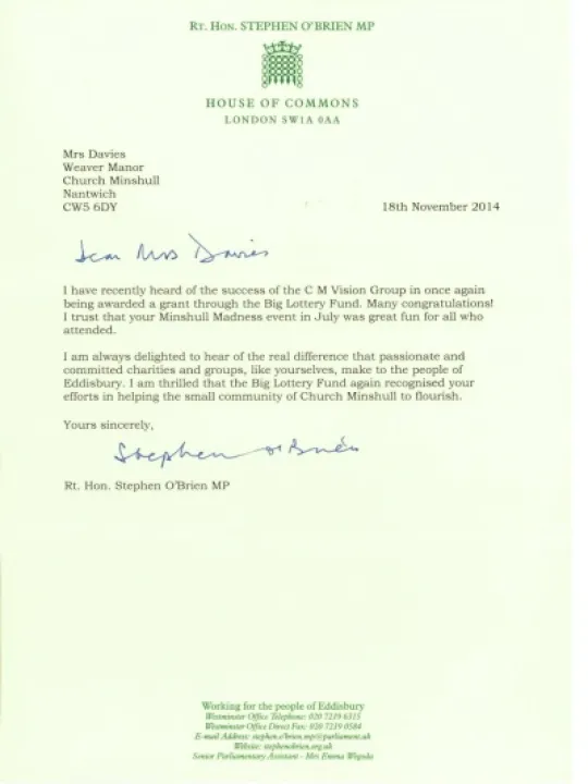 House of Commons letter