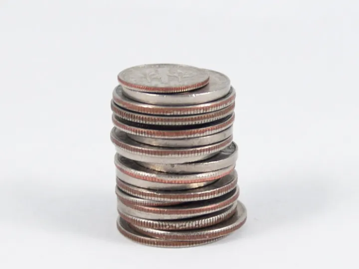Coins stacked
