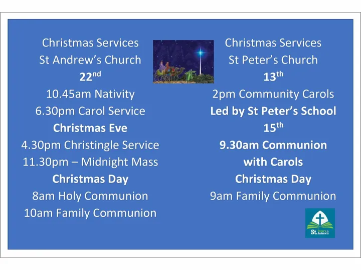 St Andrews Christmas Services 2024 4x3