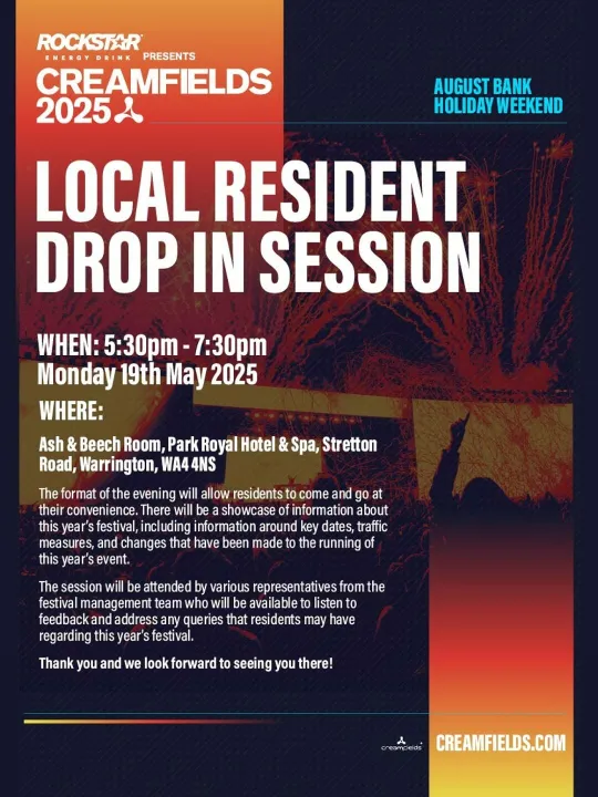 Creamfields 2025 Residents Invite Flyer