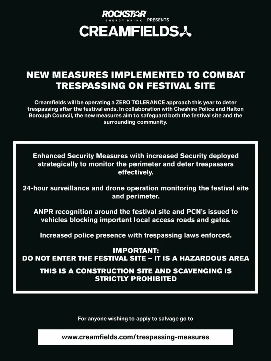Creamfields – Trespassing Measures