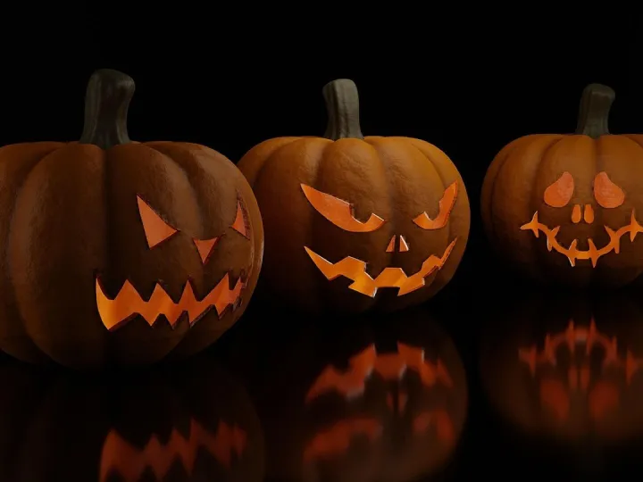 Halloween, carved pumpkins, jack-o'-lanterns