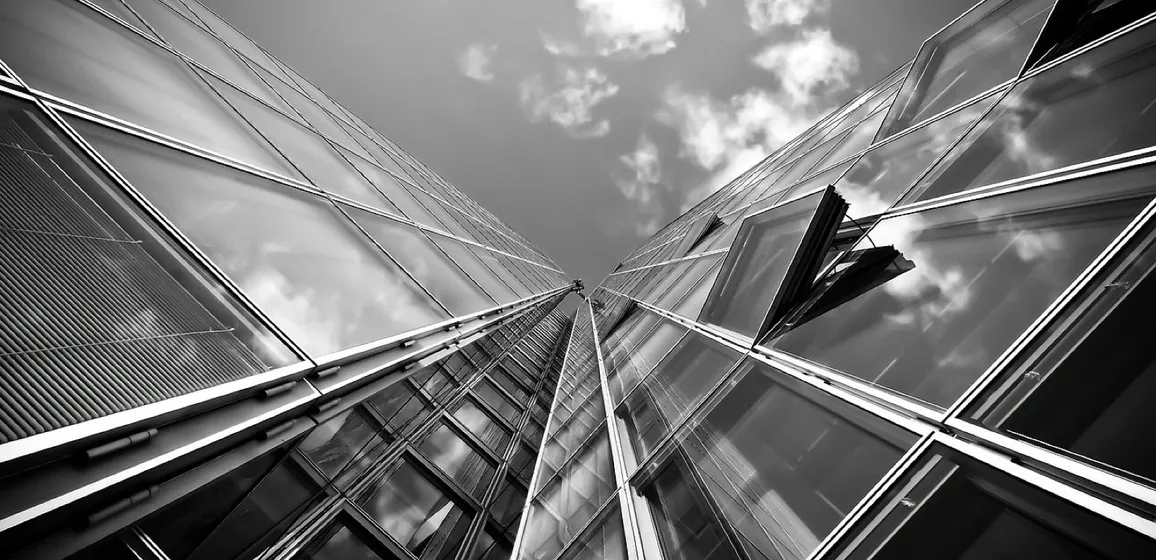 Modern building in black and white