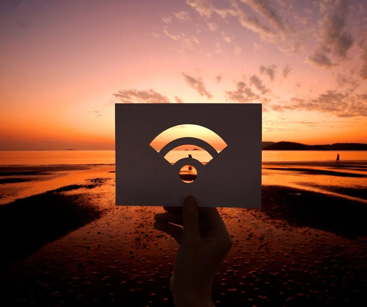 Wifi internet connection perforated paper