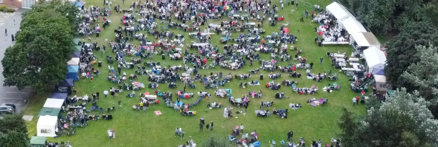 Audlem Party on the Park 2021 – aerial view (1)