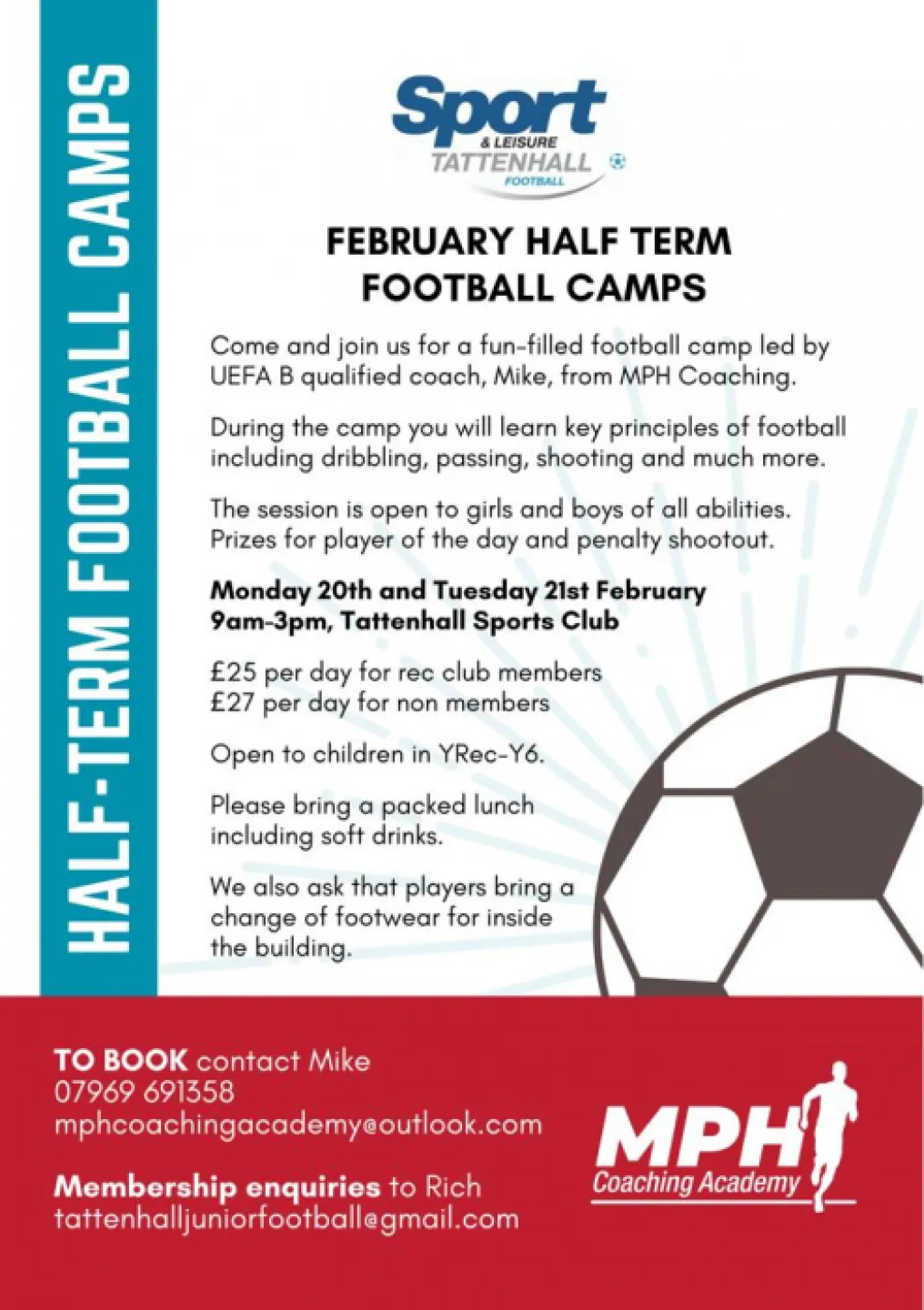 Feb 23 Half Term Football Camp Xtra