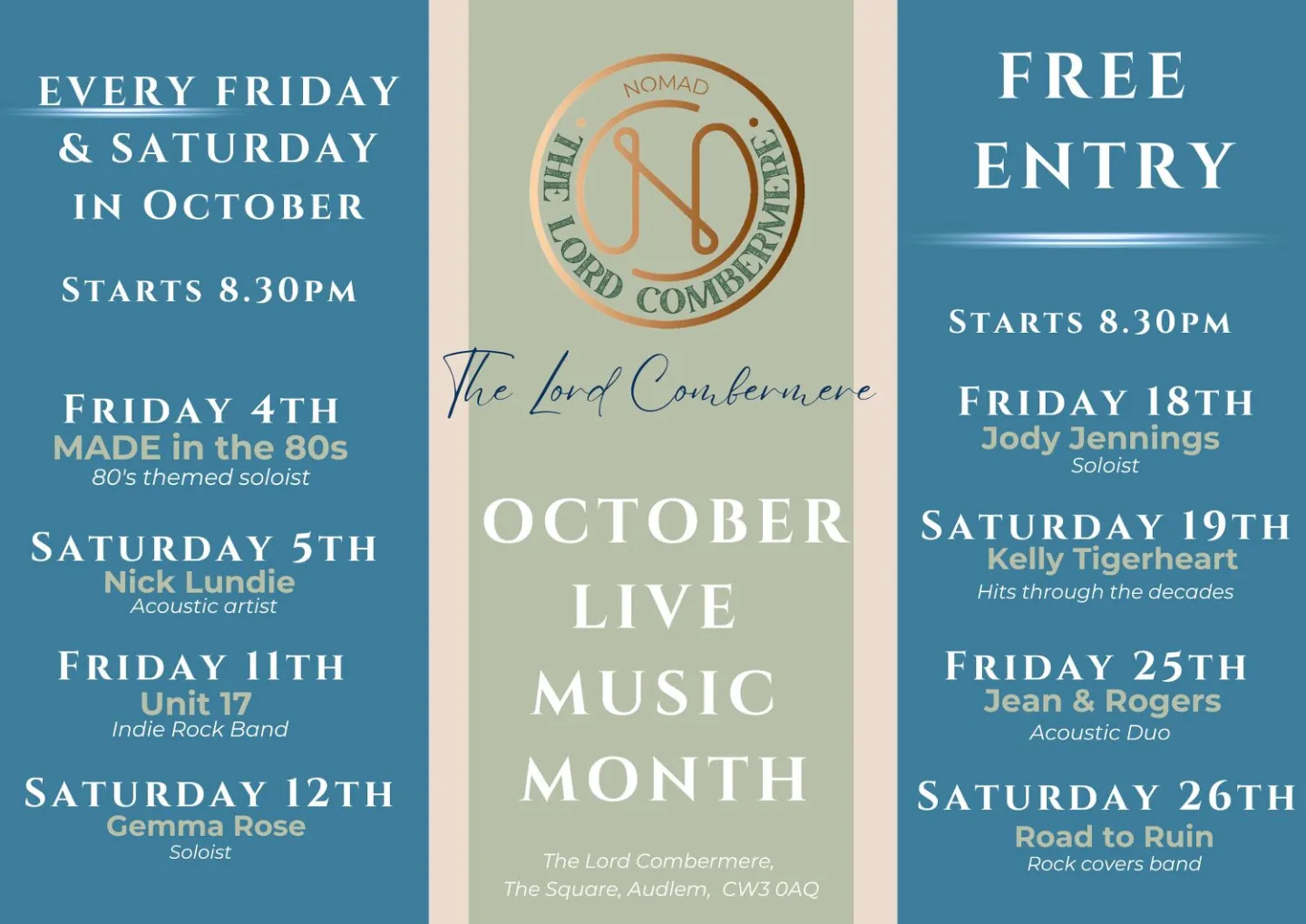 Live Music Sign (A4 (Landscape))