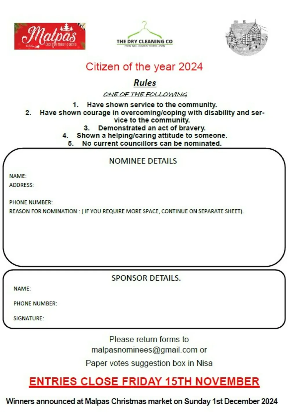 Citizen Entry Form