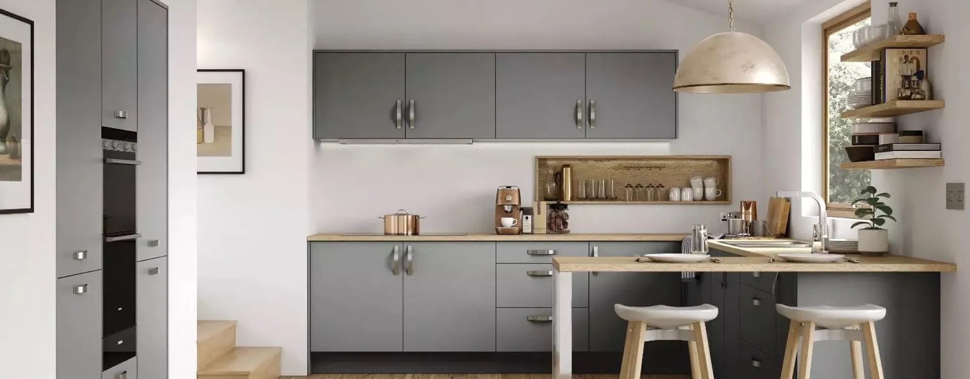 Alku Modern Matt Grey U-Shaped